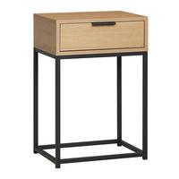 Nočný stolík ILVA čierna/farby dubu - čierna/farba duba, Konventionell, kov/kompozitné drevo (40/60/28cm)