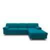 Ecksofa Jamie Rücken Echt Webstoff Petrol - Chromfarben/Petrol, KONVENTIONELL, Textil (251/150cm) - MID.YOU