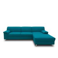 Ecksofa Mit Schlaffunktion Jamie Chromfarben Webstoff - Chromfarben/Petrol, KONVENTIONELL, Textil (252/150cm) - MID.YOU