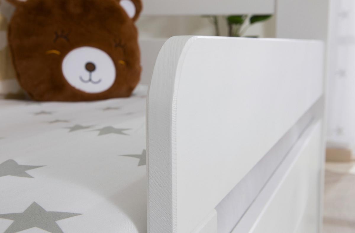 Bett Bennet Weiß inkl. Zubehör,120x200 cm - Weiß/Naturfarben, MODERN, Holz/Textil (120/200cm) - MID.YOU