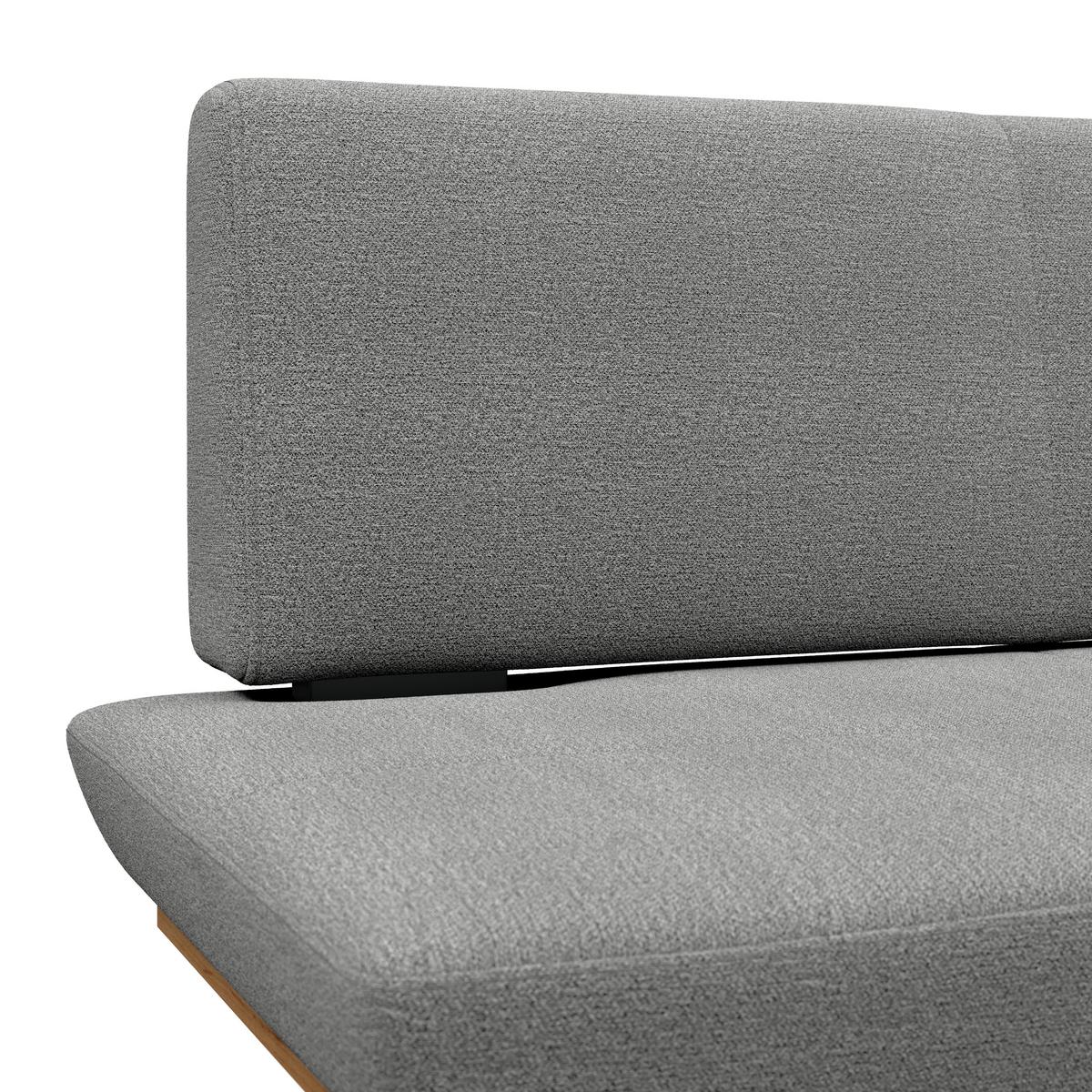 Sitzbank Tristan Webstoff hellgrau, B: 130cm - Hellgrau/Schwarz, MODERN, Holz/Textil (130/48/90cm) - James Wood