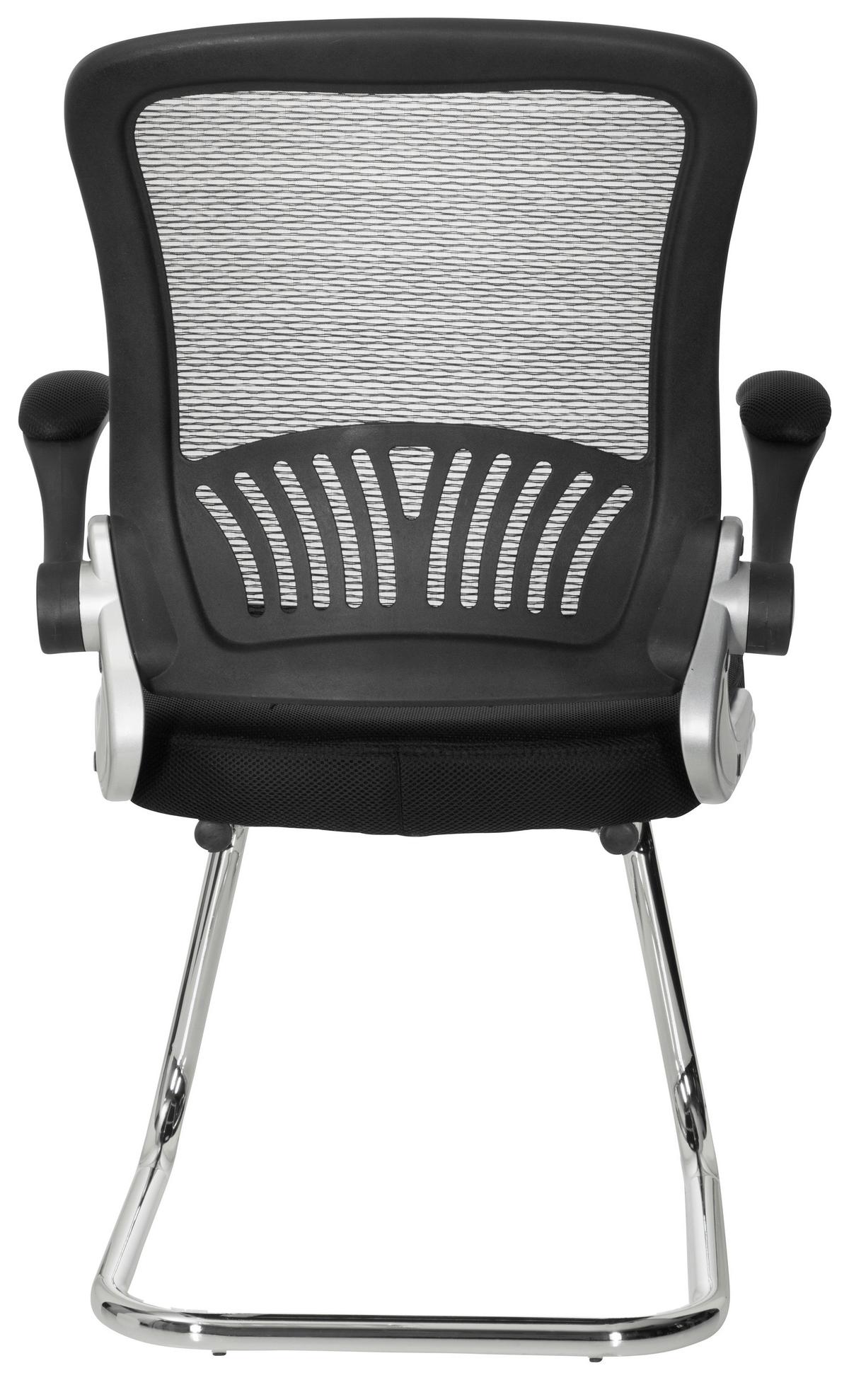 Besucherstuhl Flyer Pro V Schwarz - Chromfarben/Schwarz, MODERN, Textil/Metall (64/103/64cm) - MID.YOU