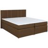 Boxspringbett Malta mit Topper Braun, 180x200 cm - Chromfarben/Schwarz, Basics, Holzwerkstoff/Textil (180/200cm) - P & B