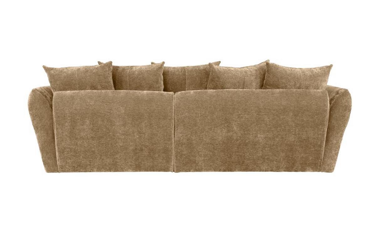 Univerzálna sedačka CAMMELLIO, sv.hnedá ženilka, 7 vankúšov - svetlohnedá/čierna, Modern, textil (296/189cm) - Mömax