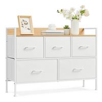 KOMMODE Weiß, Eiche Dekor B: 98,2cm - Eichefarben/Weiß, Basics, Holzwerkstoff/Textil (98,2/70/29cm)