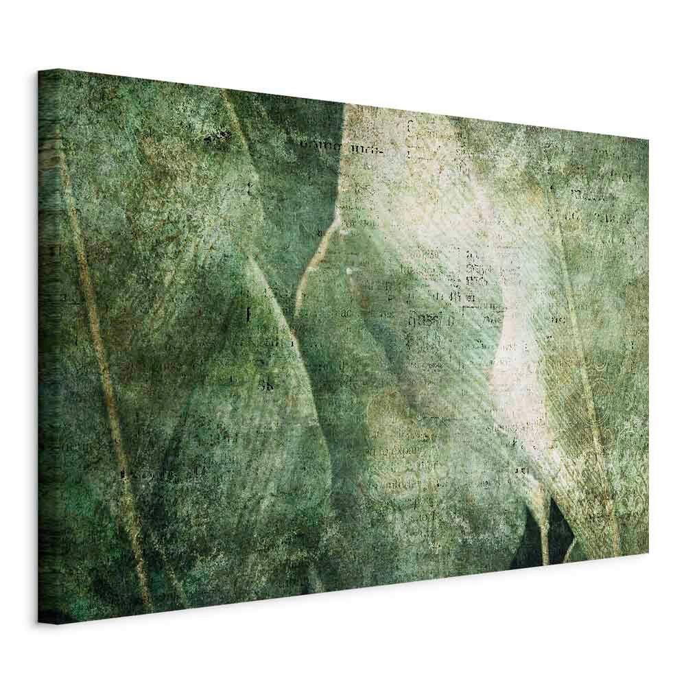 Leinwandbild B: 120 cm Smaragdgrün Greige B: 120 cm - Smaragdgrün/Greige, Basics, Holz/Textil (120/80/1,2cm) - artgeist