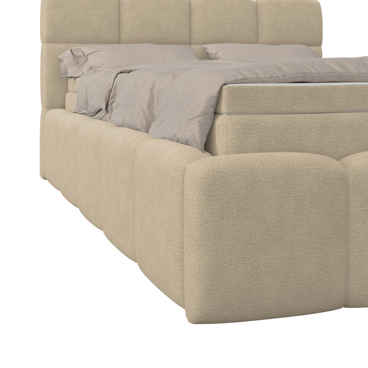 Polsterbett Noe Braun, Lf: 140x200 cm - Schwarz/Braun, Trend, Textil/Metall (140/200cm)