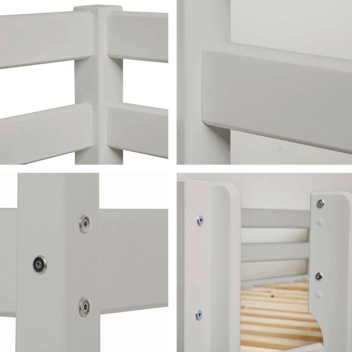 Etagenbett Eco Comfort Grau, Lf: 70x160 cm - Naturfarben/Grau, MODERN, Holz (70/160cm) - MID.YOU