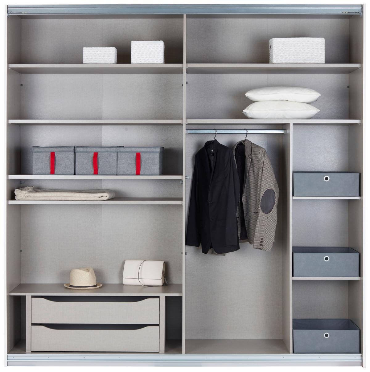 Schwebetürenschrank B: 225 cm Feldkirch Weiß / Eiche Dekor - Weiß/Eiche Artisan, MODERN, Holzwerkstoff (225/229/62cm) - Luca Bessoni