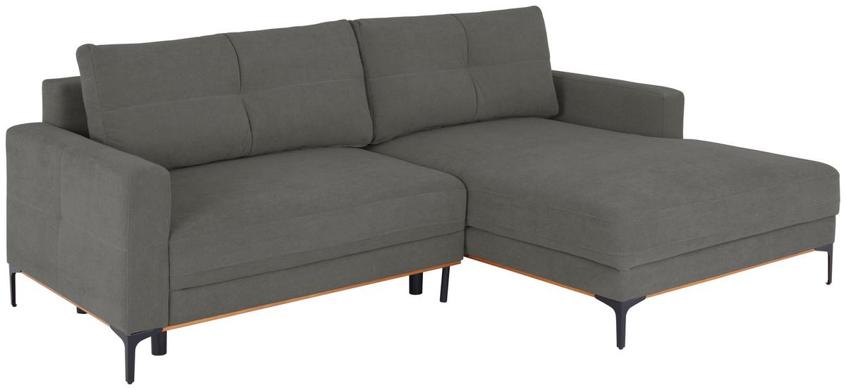 Rohová sedačka BERGAMO, pravá, tmavě šedá - černá/tmavě šedá, Moderní, kov/textil (238/162cm) - Ondega