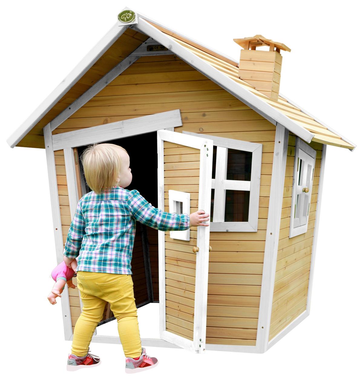 Spielhaus A030.044.01 - Braun/Weiß, KONVENTIONELL, Holz (144/146/157cm) - Ambia Garden