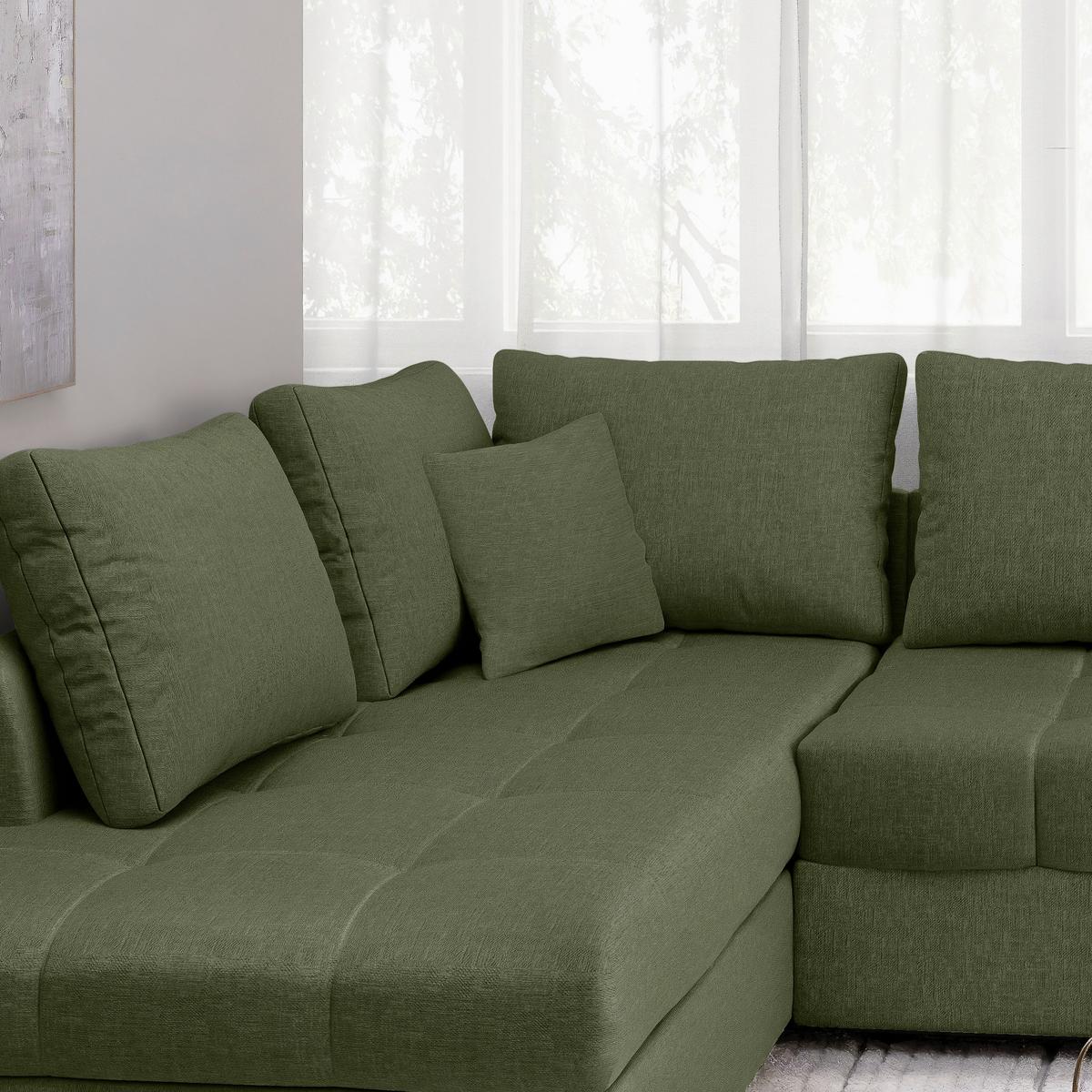 Eckschlafsofa Alvito Grün S: 202x298 Cm - Schwarz/Grün, MODERN, Textil (202/298cm) - MID.YOU