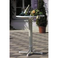 GARTENKLAPPTISCH MULTIFLEX – STEHTISCH RUND - Weiß, Basics, Metall (70/70/110cm) - Gardenson