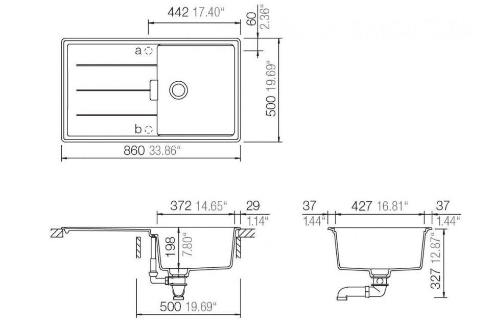 Granitový dřez Schock TIA D-100 - Basics, kámen (86/50/19,8cm) - Schock