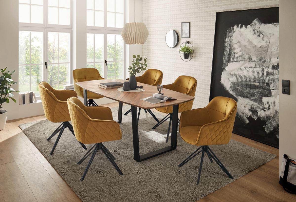 Židle s područkami EMMA, zlatá - černá/barvy zlata, Moderní, kov/textil (59/82/62cm) - MID.YOU