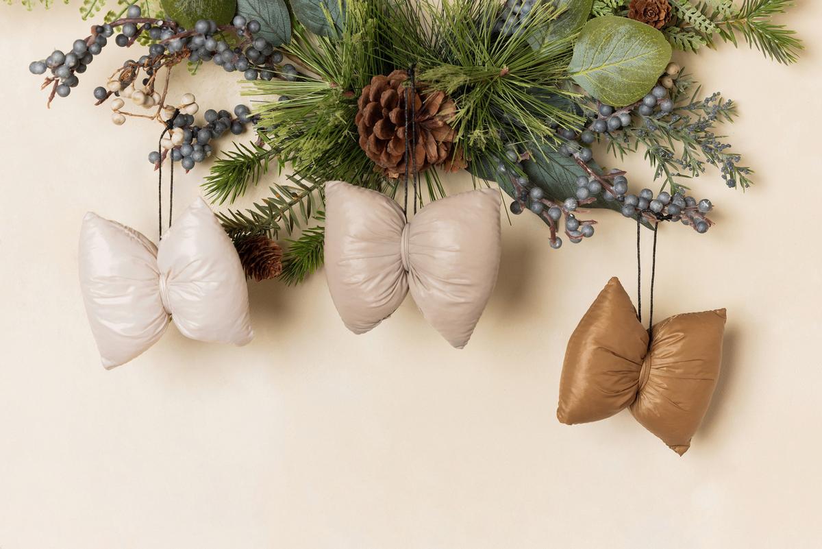 Dekoschleife Christina - Beige/Hellgrau, KONVENTIONELL, Textil (9,5/8cm) - Luca Bessoni