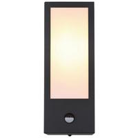 Außenleuchte Gundula 60 Watt Wandmontage - Opal/Schwarz, Basics, Kunststoff/Metall (12/32cm) - Globo