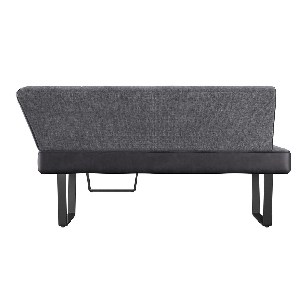 Eckbank Pag - Schwarz/Grau, KONVENTIONELL, Textil/Metall (160/200cm) - MID.YOU