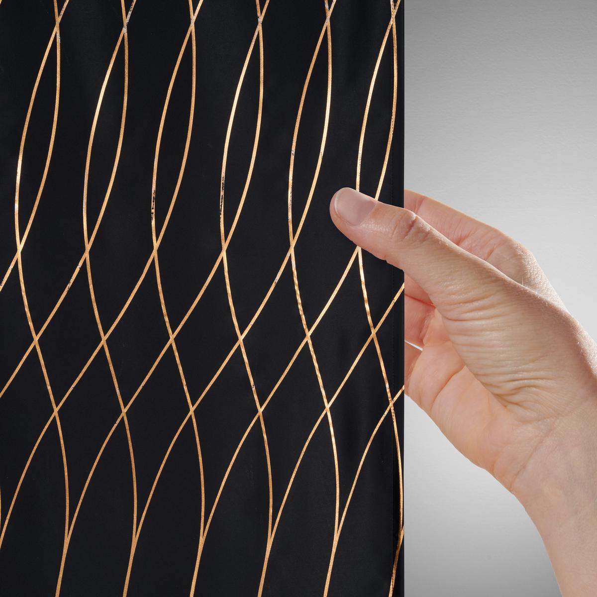 ZATEMŇOVACÍ ZÁVES Glamour, 140/245 cm - čierna/medená, Lifestyle, textil (140/245cm) - Mömax
