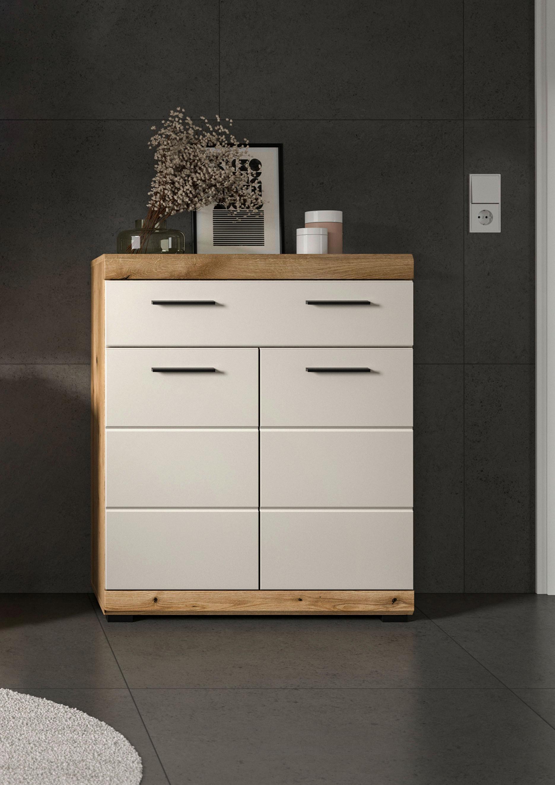 Midischrank Scout Kaschmir/naturfarben B: 74 Cm - Kaschmir/Schwarz, MODERN, Holzwerkstoff (74/88/31cm) - MID.YOU