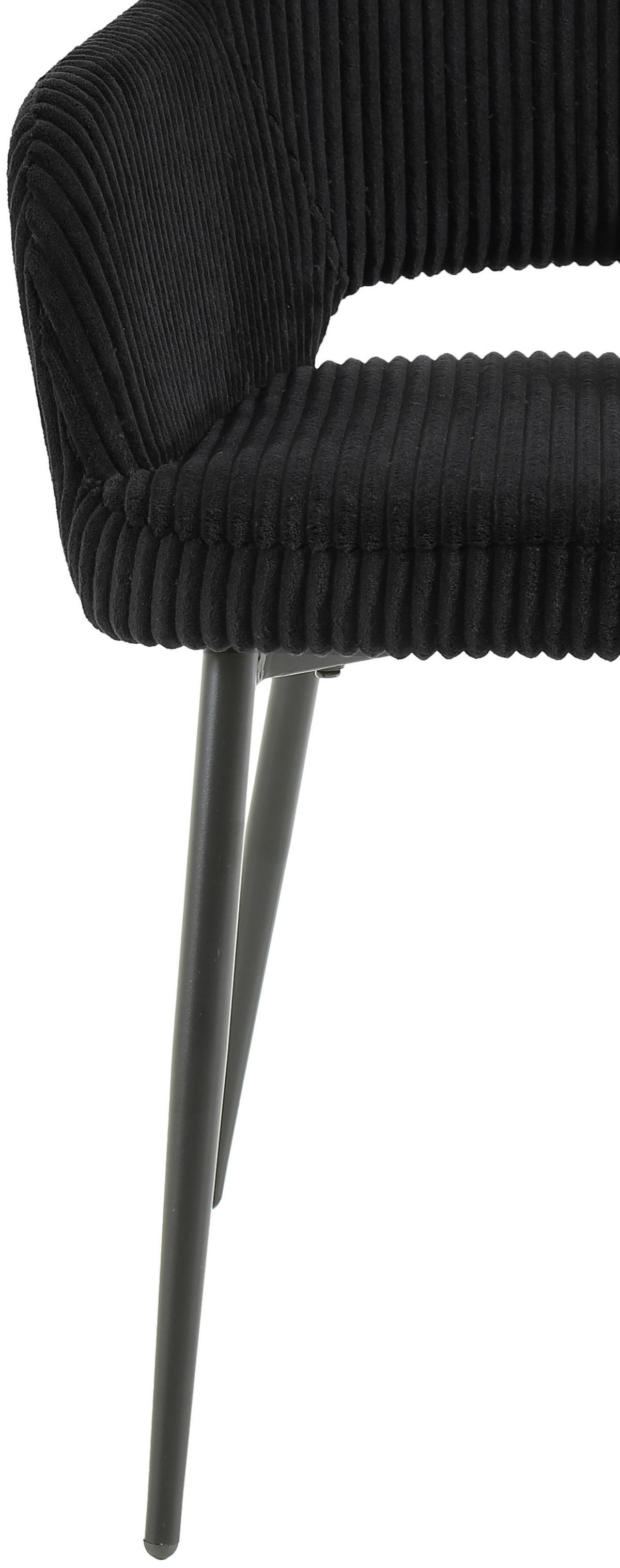 Armlehnstuhl Pina Cord Schwarz, B: 57 cm - Schwarz, KONVENTIONELL, Holz/Textil (57/83.5/63cm) - MID.YOU