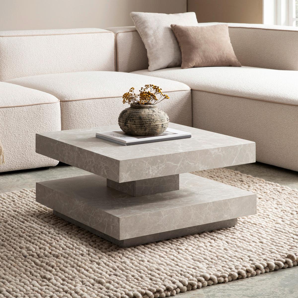 Couchtisch Sandfarben L: 60 cm - Sandfarben, Design, Holzwerkstoff (60/60/34cm) - Livetastic