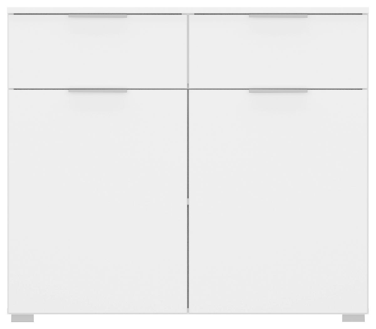 Kommode Alabama, Weiß B: 80 Cm - Alufarben/Weiß, MODERN, Holzwerkstoff (80/81/42cm) - Rauch Möbel