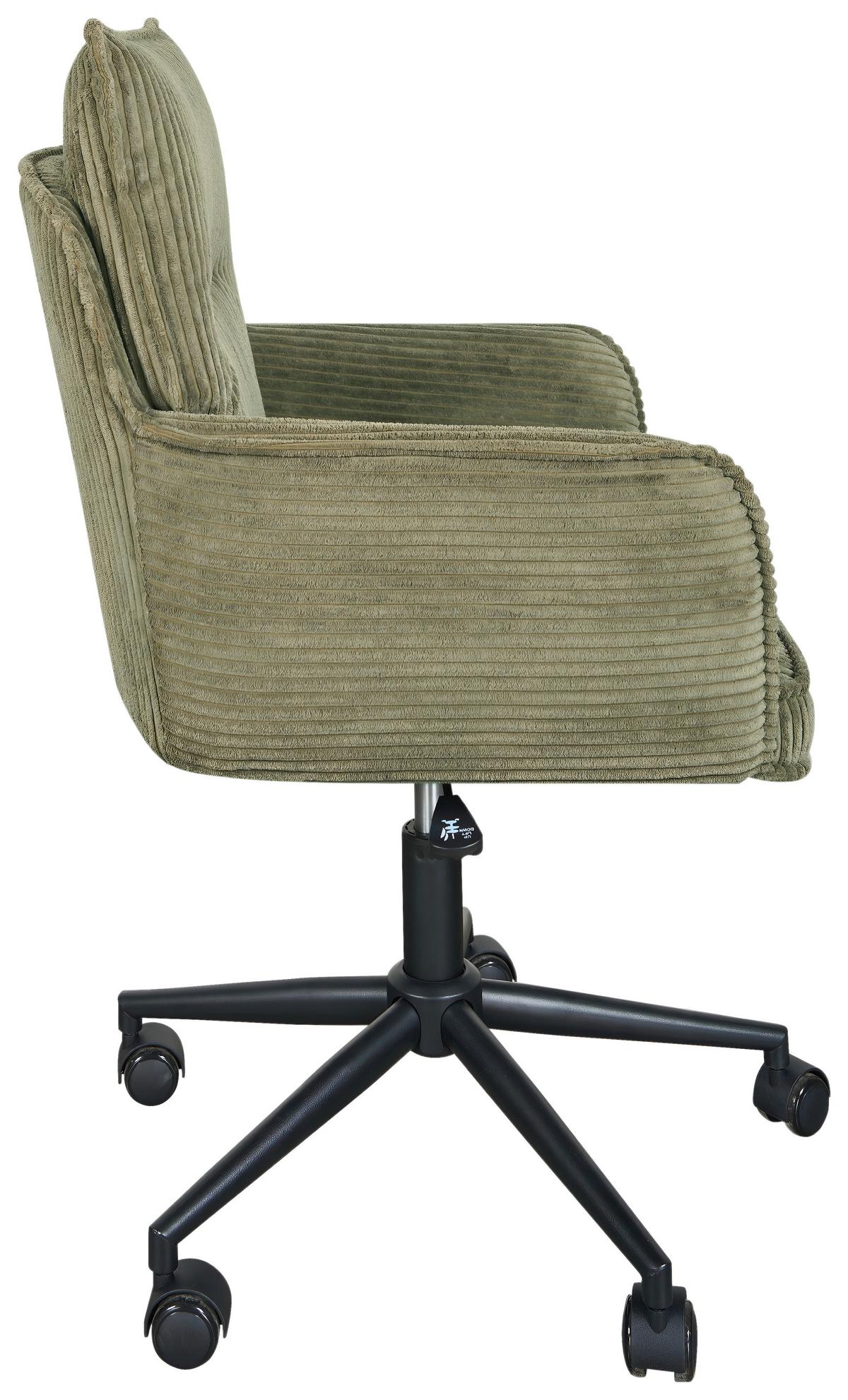 Drehstuhl Valencia Grün B: 58,5 cm - Schwarz/Grün, MODERN, Textil/Metall (58,5/88/95/63cm) - Livetastic