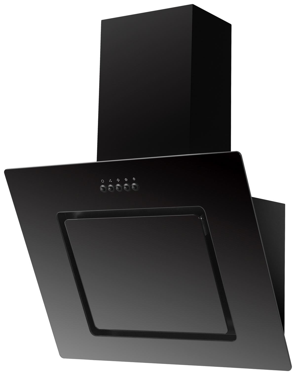 Kopffreihaube Respekta Svea Edelstahl/Glas Schwarz B: 60cm - Schwarz, Trend, Glas/Metall (60/73,9-111,9/34cm) - Respekta