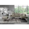 Ecksofa Spring Schwarz Chrom S: 273x250 cm - Chromfarben/Grau, Design, Leder (273/250cm) - Livetastic