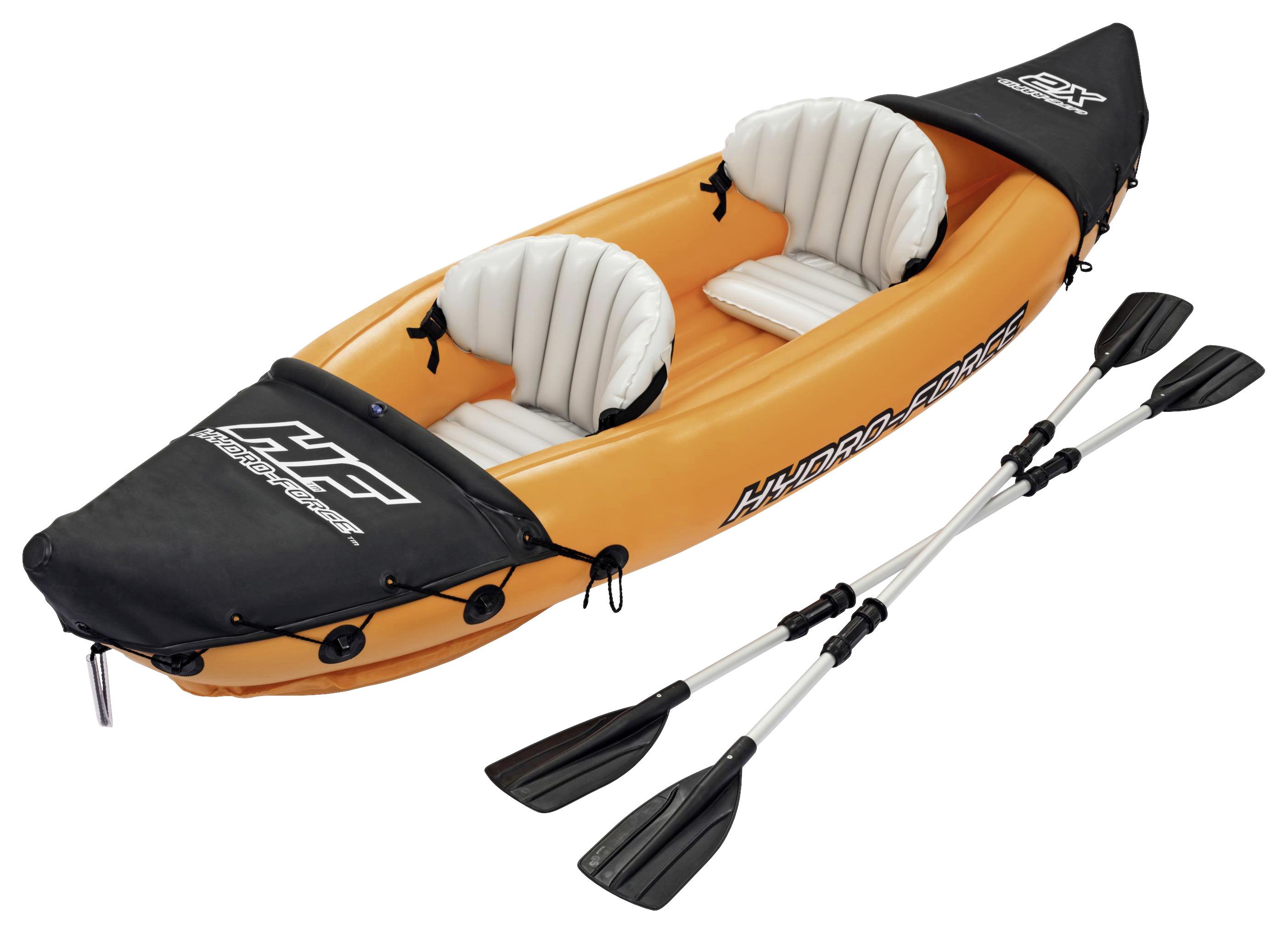 Kajak Hydro Force Orange/ Schwarz 2 Personen Aufblasbar - Schwarz/Orange, MODERN, Kunststoff (88/321cm) - Bestway