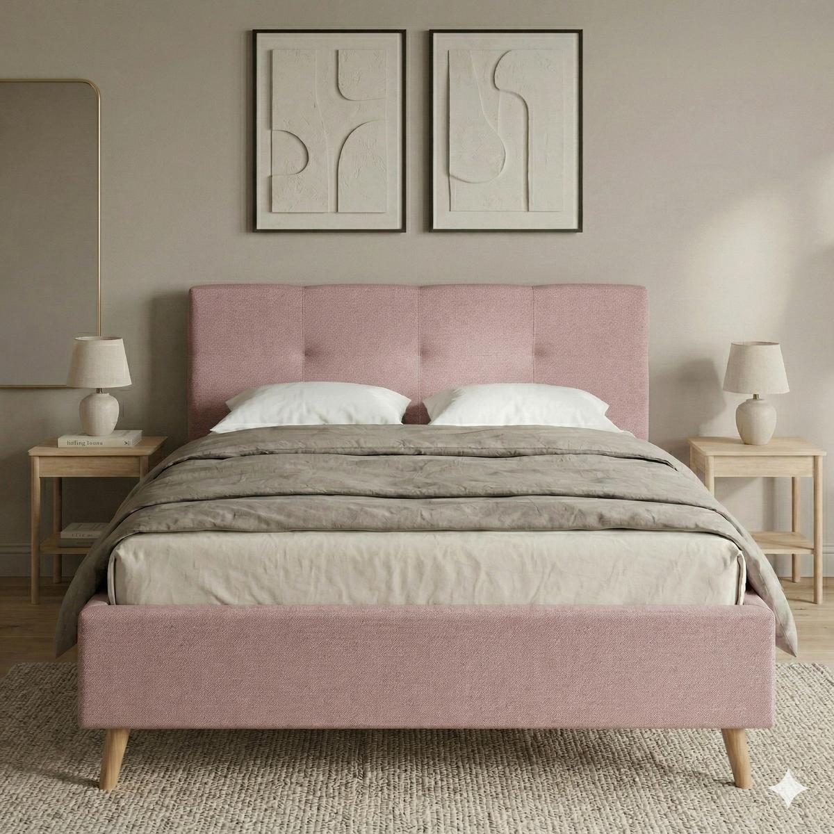 Polsterbett Rossva Lf: 180x200 Pink - Pink/Hellrosa, MODERN, Holz/Textil (180/200cm) - MID.YOU