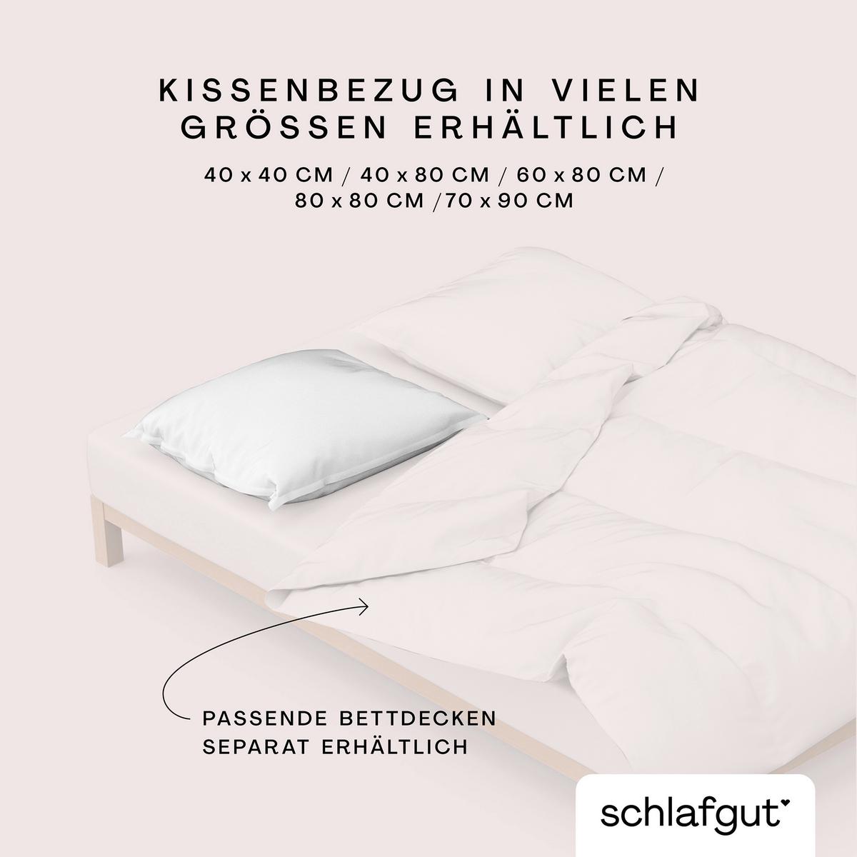 Kopfpolsterbezug Woven Satin - Weiß, Basics, Textil (70/90cm) - Schlafgut