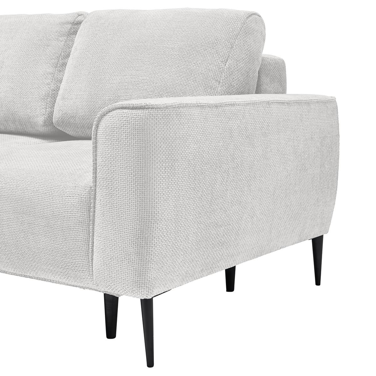 Rohová sedačka CUSTOM, levá, krémová žinylka - černá/krémová, Moderní, kov/textil (164/255cm) - Mömax