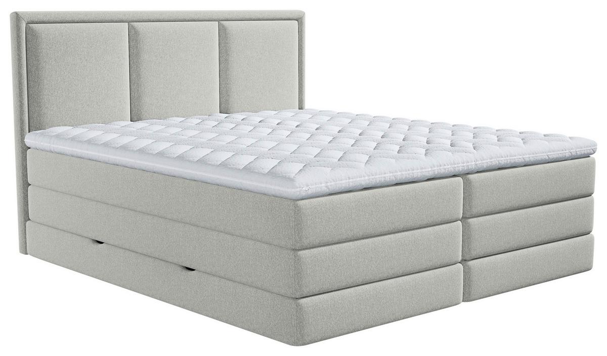 Boxspringbett mit Topper & Bettkasten 180x200 Swing - Hellgrau, Design, Textil (180/200cm) - MID.YOU
