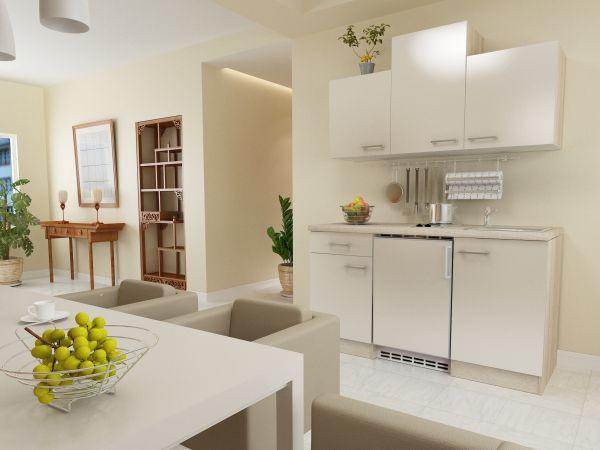 MID.YOU Küchenzeile Nepal mit Geräten 150 cm Kaschmir/Eiche Dekor