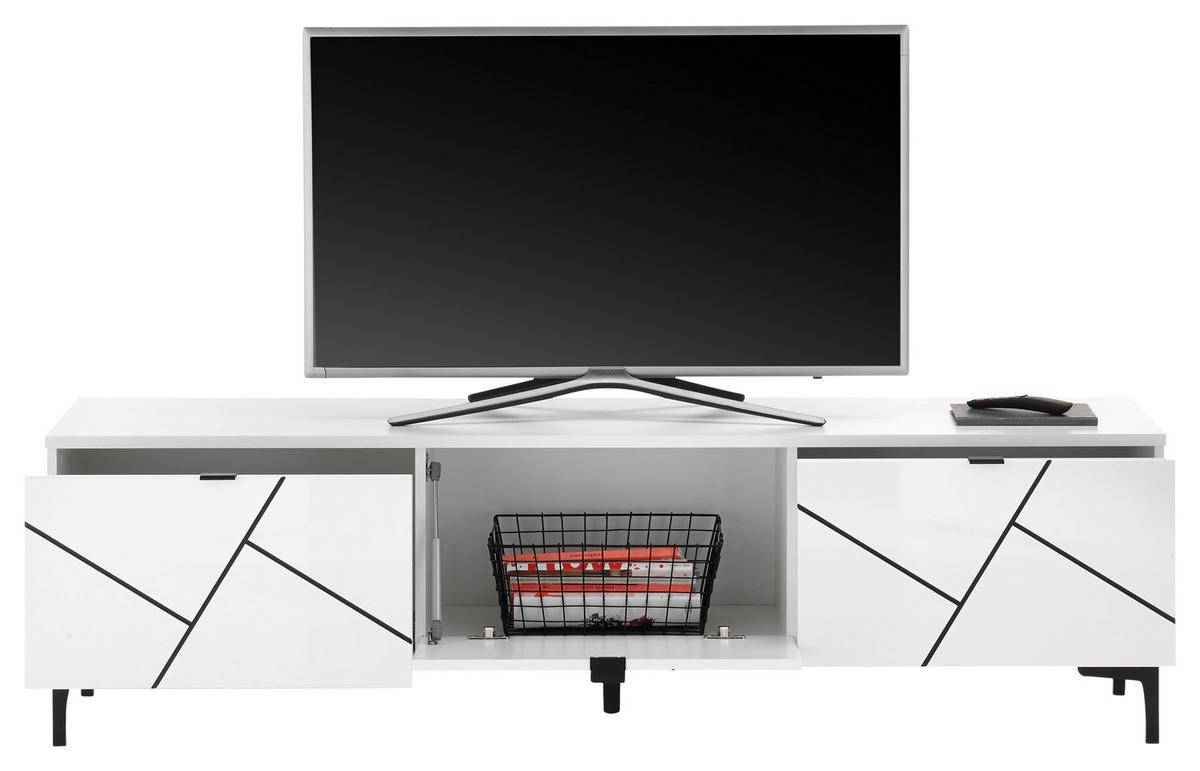 NÍZKÁ KOMODA CADIZ - černá/vysoce lesklá bílá, Moderní, kompozitní dřevo/plast (165/46/38cm) - Mömax