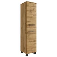 Midischrank Manchester B: 30 Cm Eiche Wotan Dekor - Eichefarben/Schwarz, MODERN, Holzwerkstoff (30/130/35cm) - Held