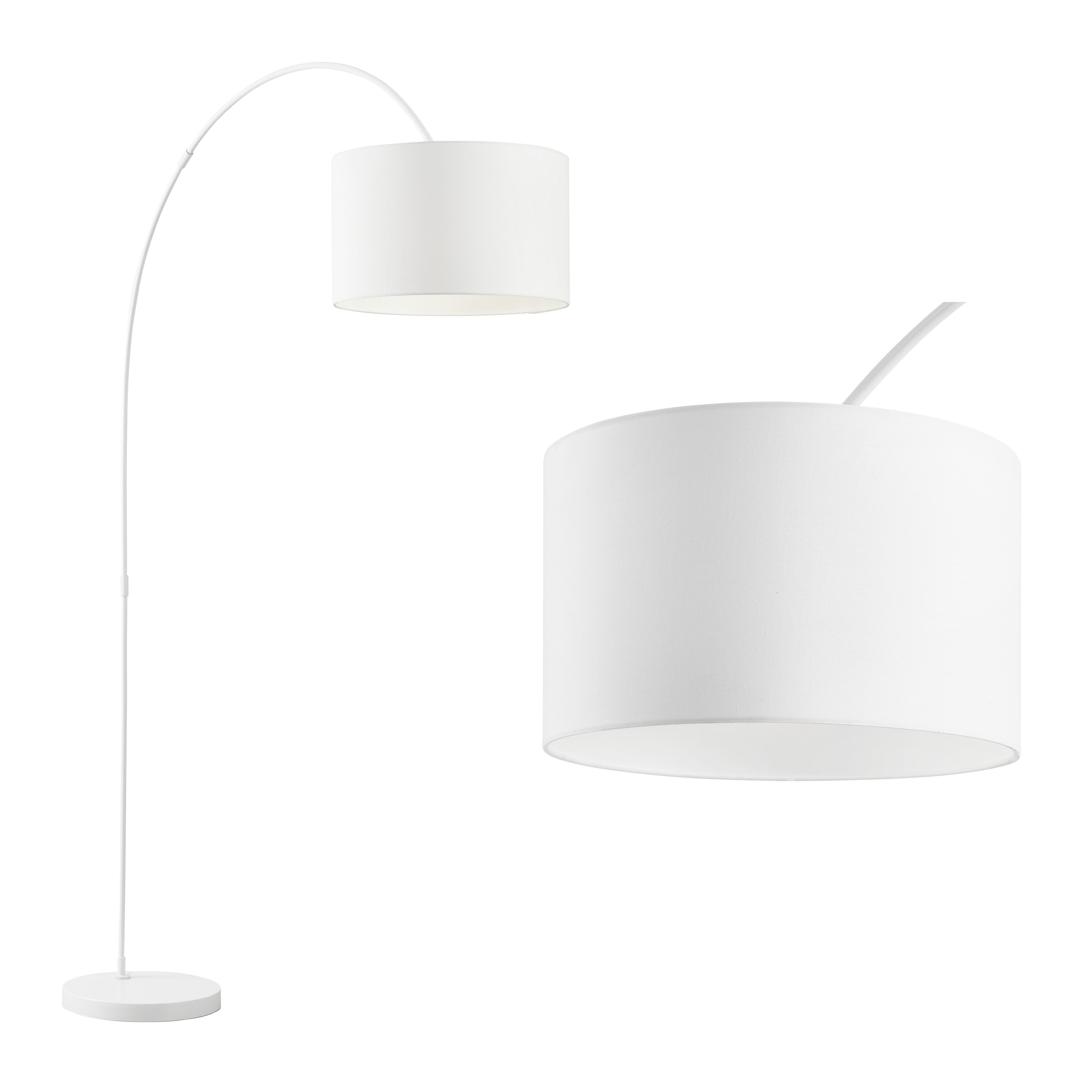 Stojací Lampa Maddison - bílá, Moderní, kov/textil (40/187/40cm) - Modern Living