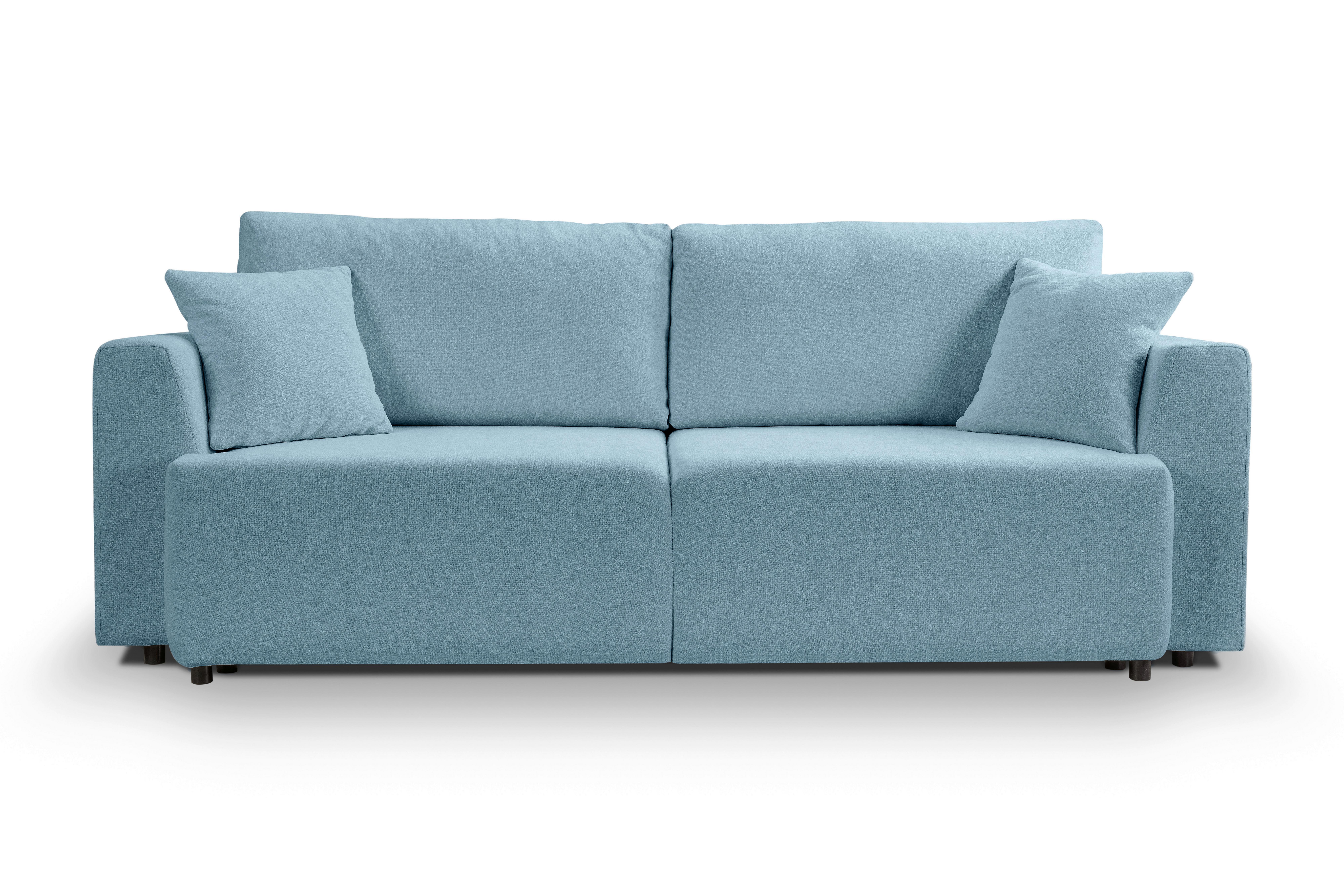Schlafsofa Point Hellblau B: 250cm - Schwarz/Hellblau, Basics, Holz/Textil (250/95/99cm) - MID.YOU