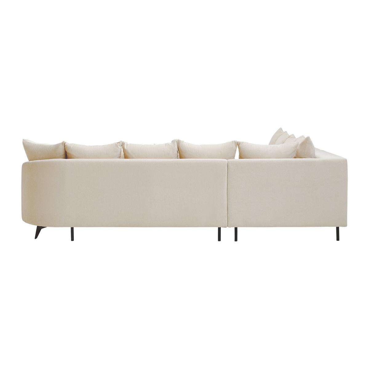Rohová sedačka AXEL, levá, krémová žinylka - černá/krémová, Moderní, kov/textil (250/291cm) - Mömax