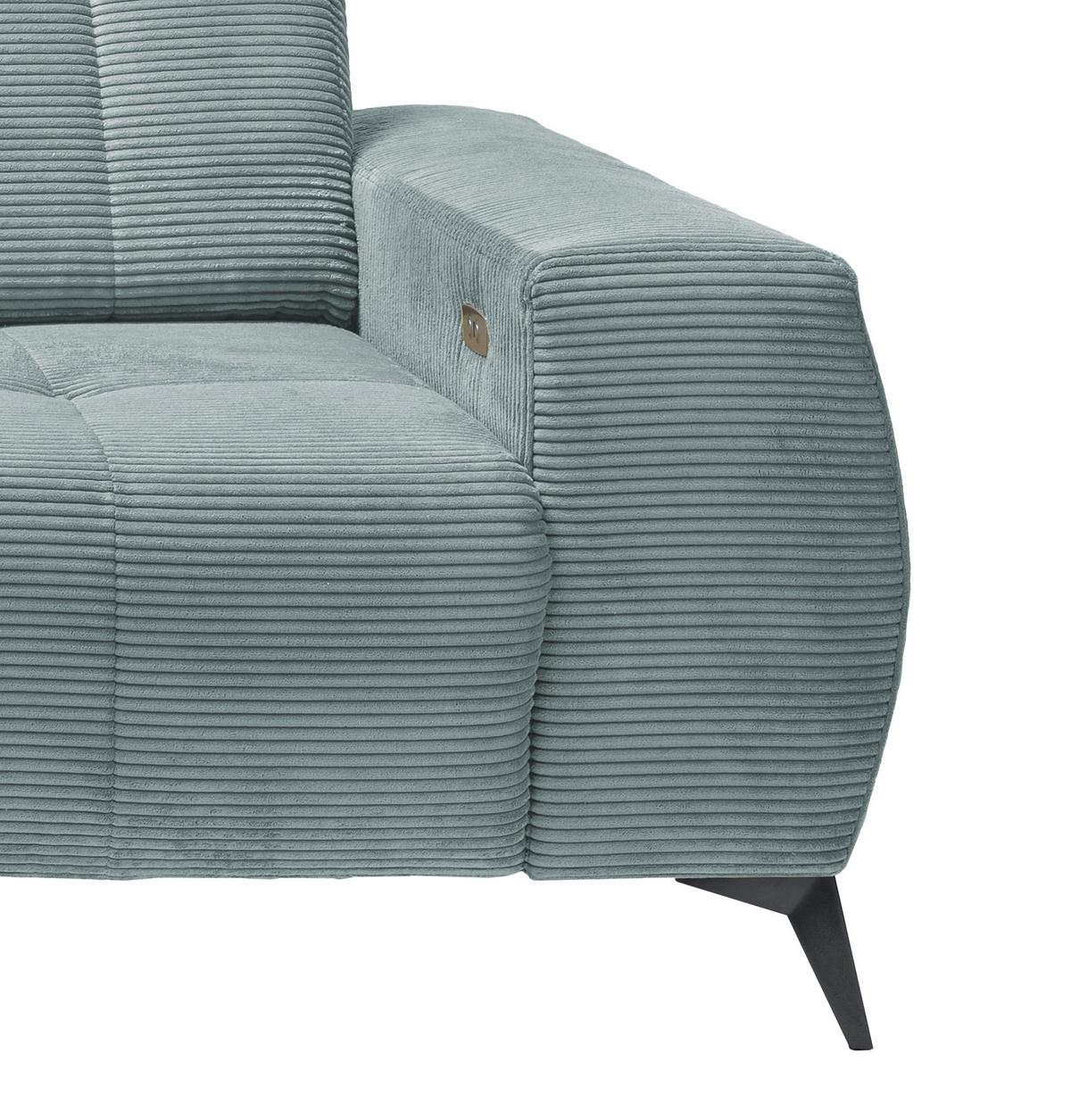 Ecksofa Mit Usb Anschluss Sano, Hellblau, S: 180x258 Cm - Schwarz/Hellblau, MODERN, Textil (180/258cm) - Livetastic
