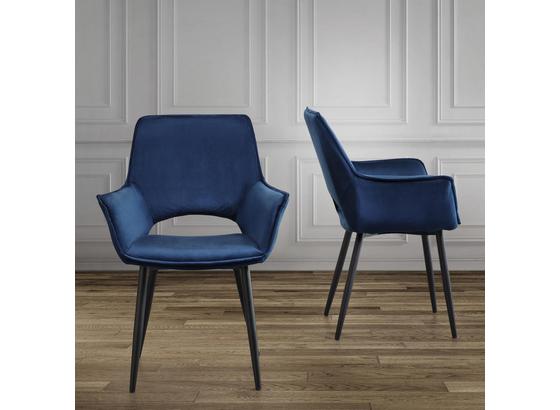 Židle Valentine - modrá/černá, Moderní, kov/dřevo (66/92/61cm) - Mömax modern living Židle Valentine - modrá/černá, Moderní, kov/dřevo (66/92/61cm) - Mömax modern living