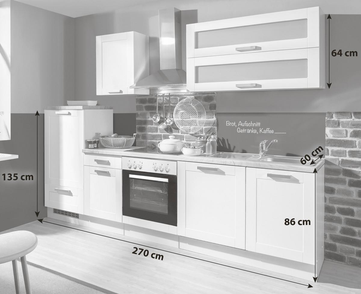 Küchenblock White-Premium - Eichefarben/Weiß, KONVENTIONELL, Holzwerkstoff (270cm) - Menke