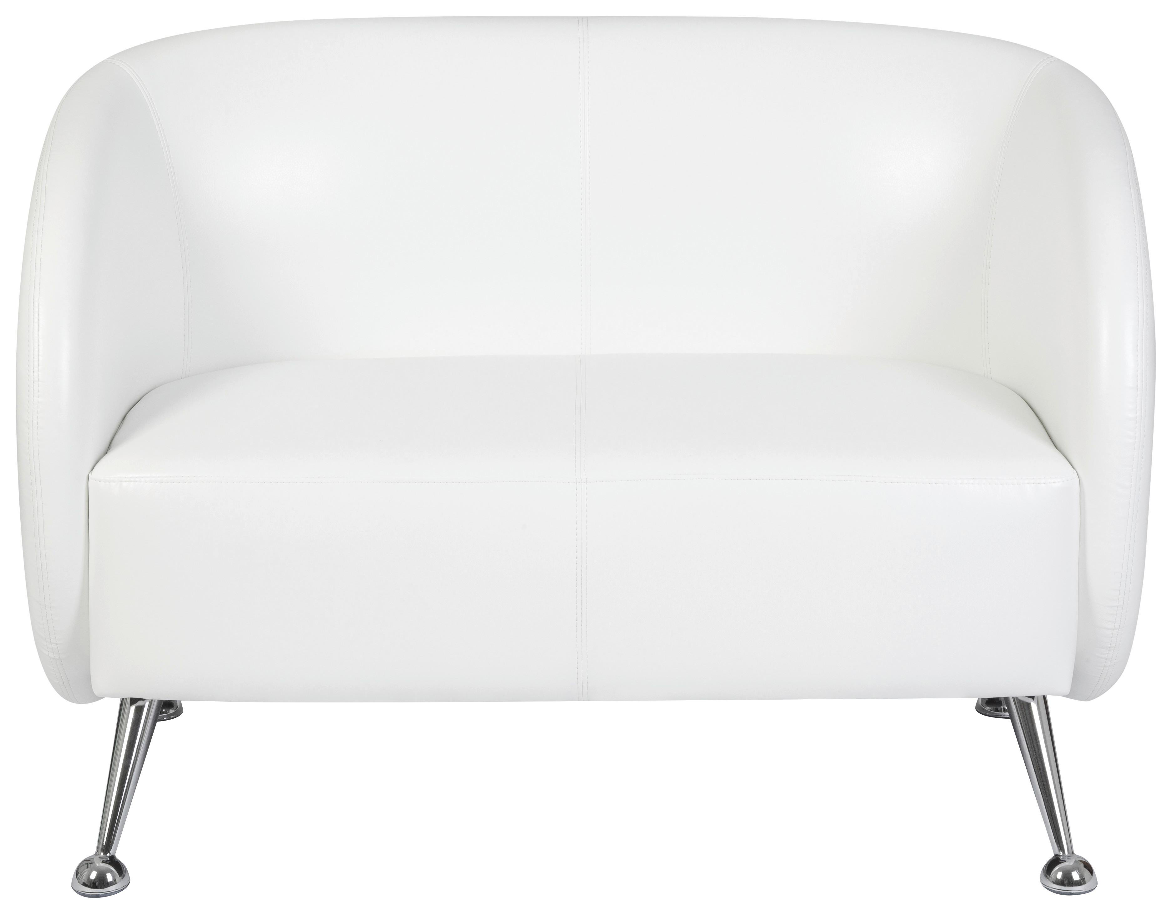 Zweisitzer-Sofa St. Lucia Weiß - Chromfarben/Weiß, MODERN, Textil (118/85/58cm) - MID.YOU