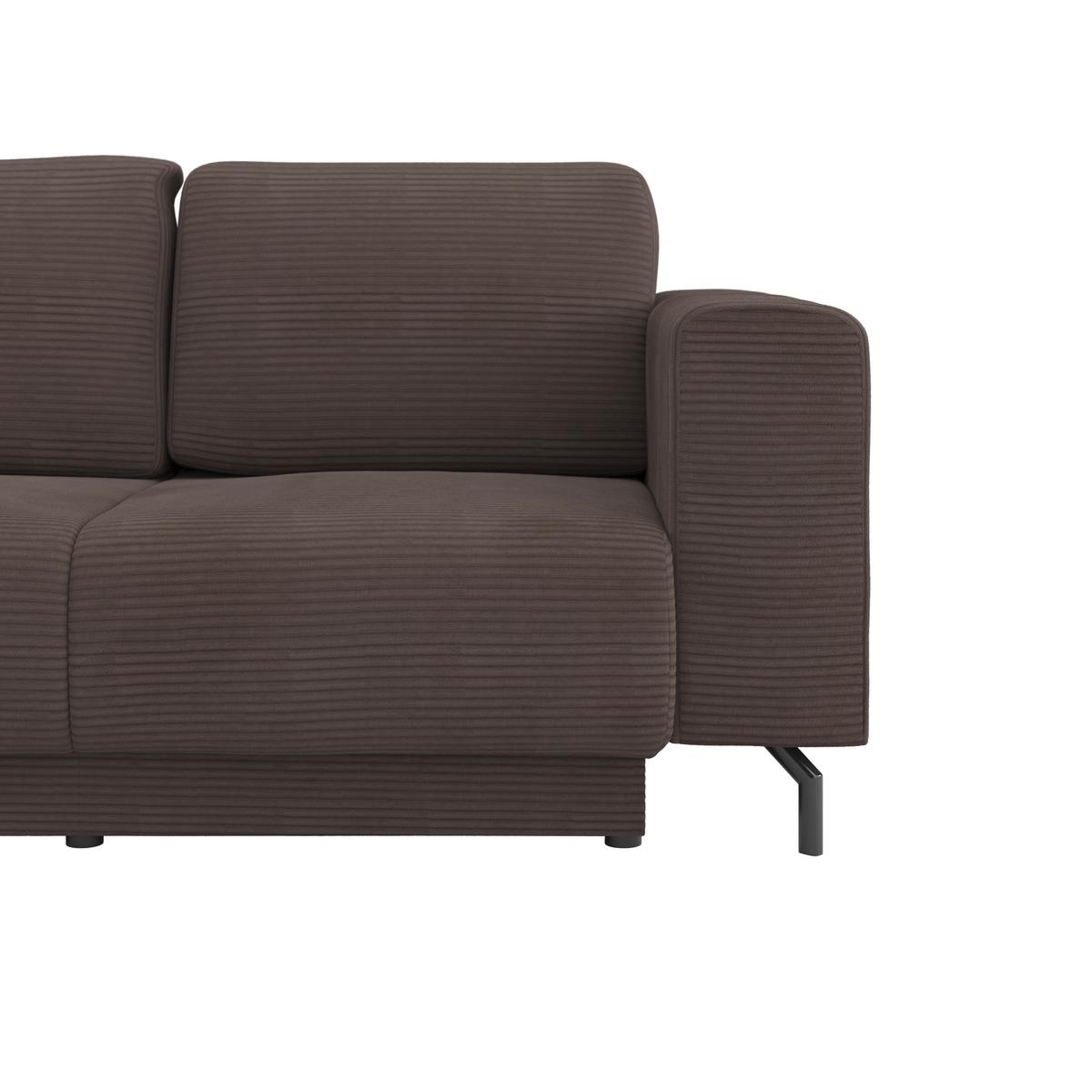 Rohová sedačka VENI, levá, hnědý manšestr - černá/hnědá, Moderní, textil (210/272cm) - Ondega