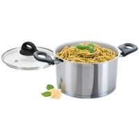 Kochtopf 3 L Edelstahl, spülmaschinengeeignet - Silberfarben/Schwarz, Basics, Metall (20cm) - Genius