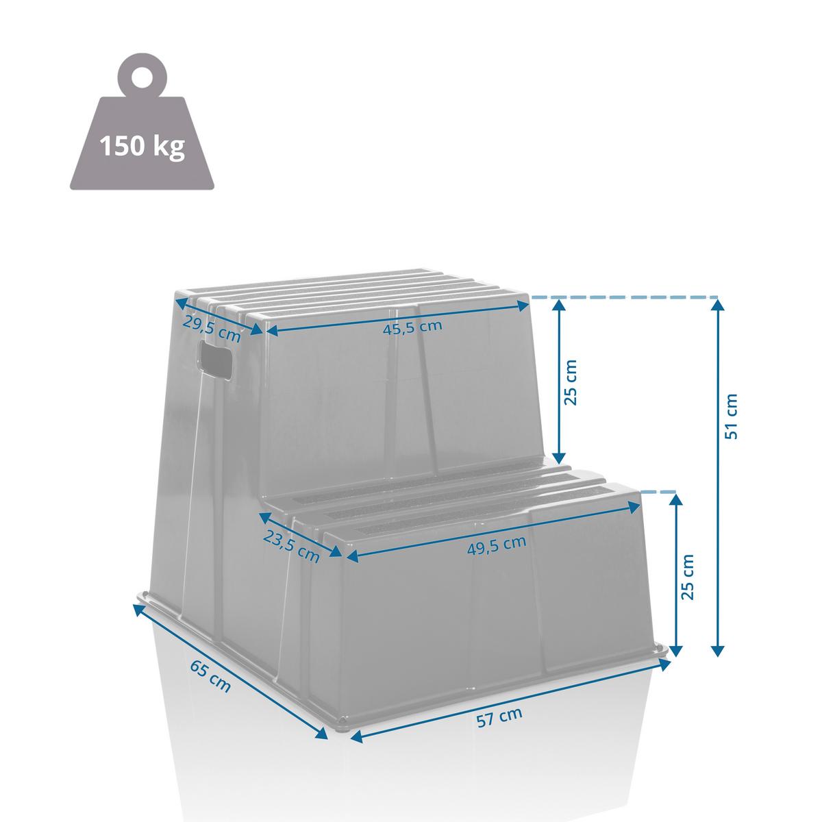 Tritthocker Tio-E2 - Gelb, Basics, Kunststoff (57/51/65cm) - MID.YOU
