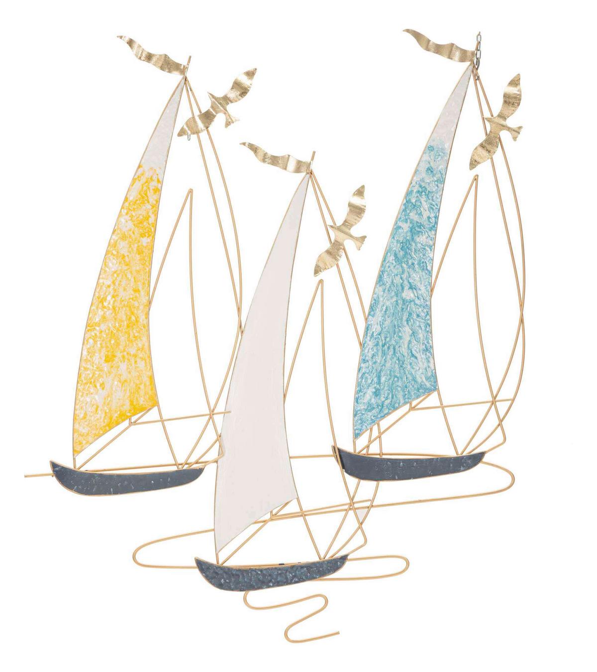 Wanddeko Vela Color Goldfarben/blau/gelb B: 78,7cm - Basics, Metall (78.7/97.8/3.8cm)