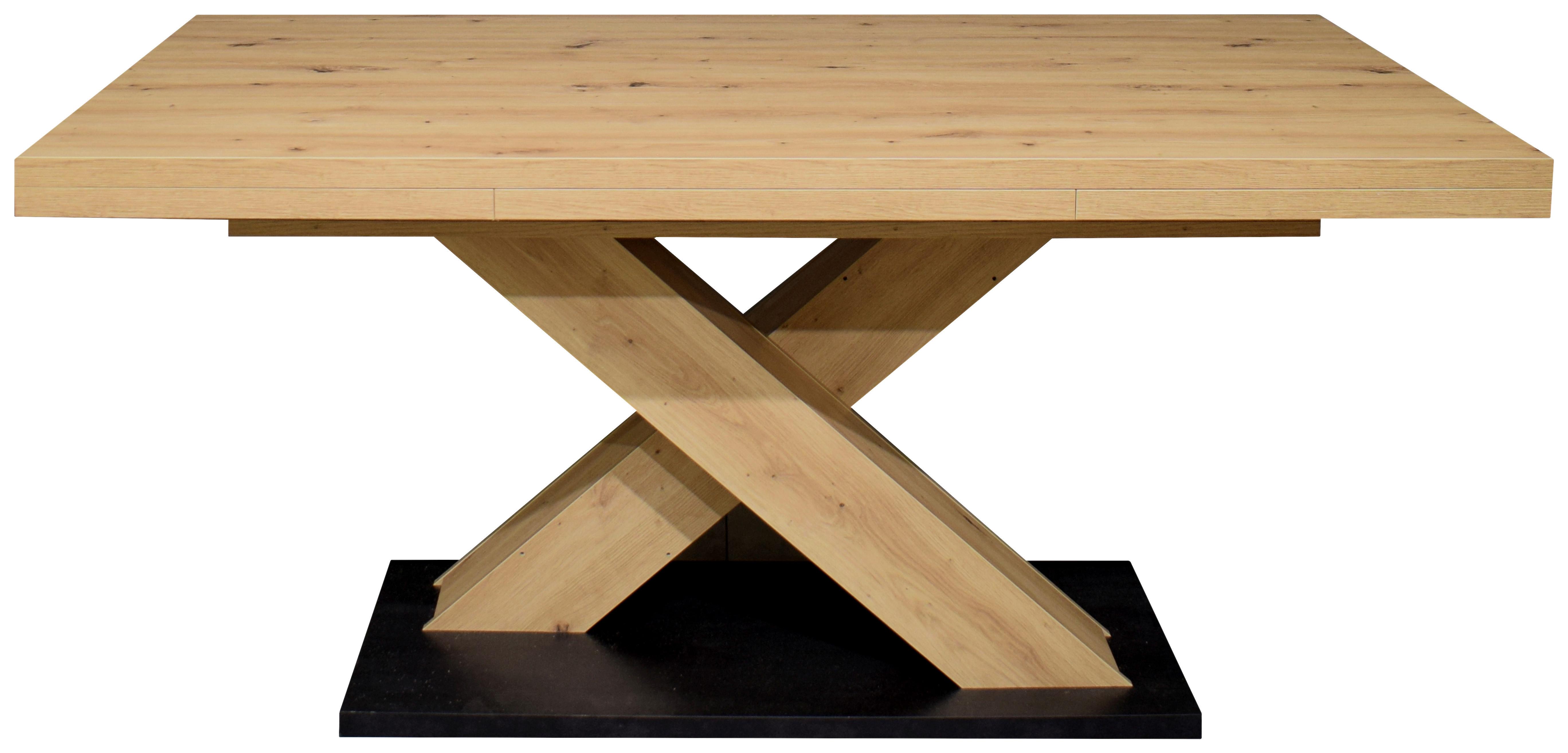 Rozťahovací Stôl Komfort 180 Az - čierna/dub artisan, Moderný, kompozitné drevo (180-280/90/76cm) - Based